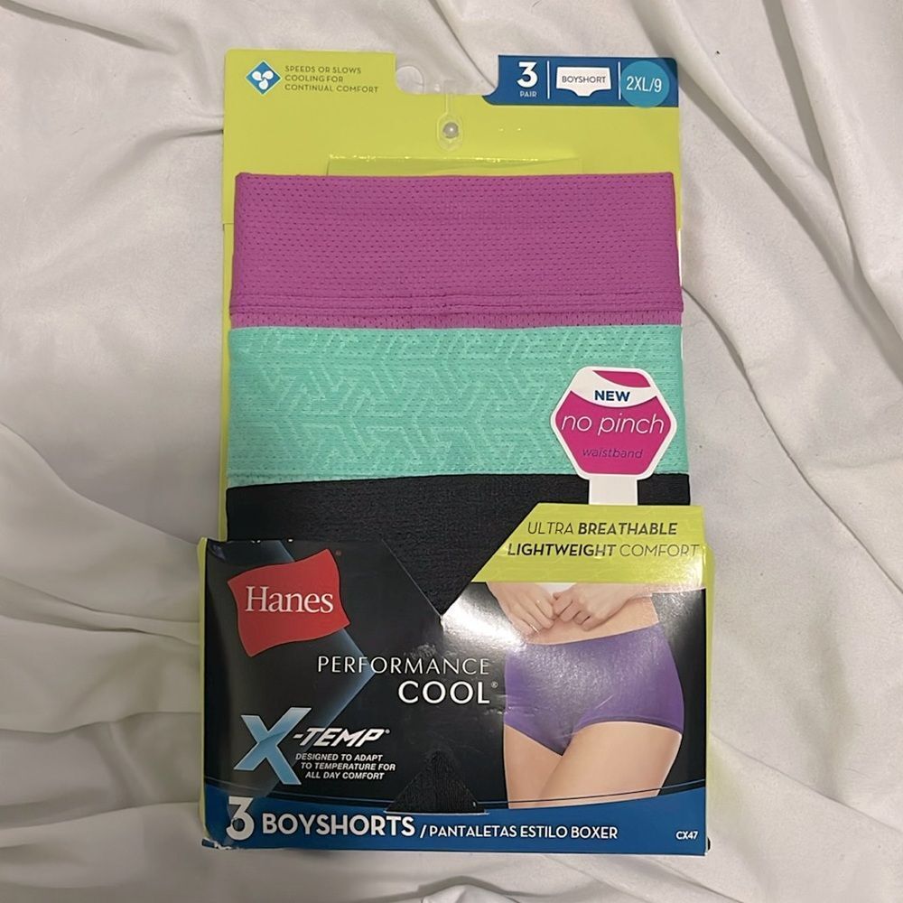 NIP- Hanes- 2X - 3 Boyshorts